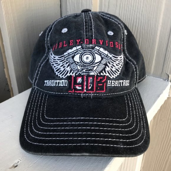 HD Harley Davidson Winged Engine 1903 Baseball Hat - Picture 12 of 12